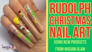 RUDOLPH CHRISTMAS NAIL ART Using Some New Gels From MADAM GLAM!!