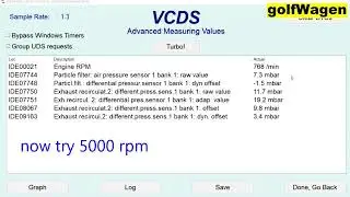 VW DPF exhaust pressure check