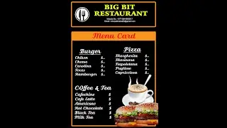 Menu Card Designing in Photoshop | How to Create a Professional Flyer in Photoshop |Restaurant Flyer