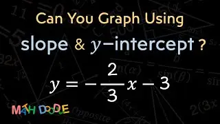 [Bite-Size Guide] Graphing “𝑦 = –(2/3)𝑥 – 3” Using Slope and 𝑦-intercept | Step-by-Step Algebra