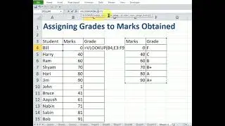 Assigning Grades to Marks Obtained in Microsoft Excel