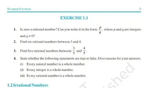 Exercise 1.1 CLASS 9th Maths NCERT SOLUTION with all Rules
