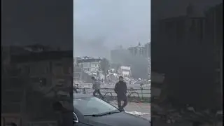 Footage of an entire building collapsing in Turkey after 7.8 earthquake...
