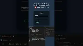 Login form with floating placeholder and light button 