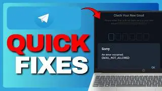 How to Fix Email Not Allowed on Telegram (Full Guide) 2026!