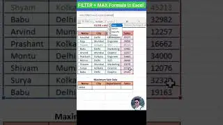 COMPUTER VIDEO  #FILTER + MAX Formula in Excel #filter #viral #mircosoft #excel