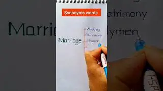 Synonyms words Marriage || Same meaning words