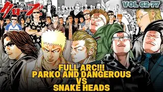FULL ARC‼️PARKO AND DANGEROUS VS SNAKE HEADS | Crows Manga Storyline Vol 62-77
