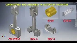 Connecting Rod Assembly in Autodesk Inventor || Inventor Assembly tutorial || Autocad 3d || 3d Draw