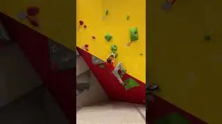 Great try on hardest boulder at the climbing competition 