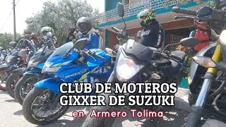 Club de moteros, motos Suzuki Gixxer, en Armero Tolima, hospedados Hotel Dinastia, Ruinas de Armero