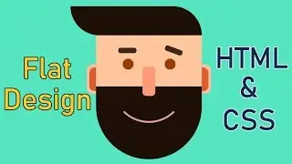 draw a flat design face using html and css only | html & css totorial