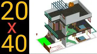 20 X 40 House Plan with Car Paring !! 800 Square Feet Best design with proper Ventilation, 3D design