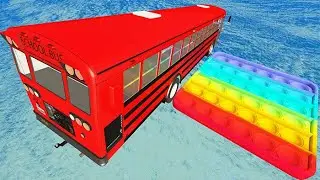 #beamngdrive - School Bus Crashes & Jumps 174