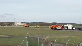 ! Escorted by Typhoons - Challenger 300 Landing at Cardiff.