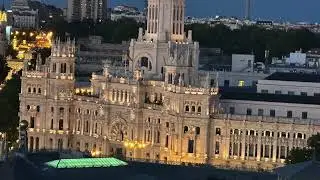 Vistas aéreas desde la Terraza del Circulo de Bellas Artes (Madrid) - HD 1080p