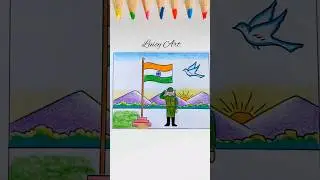Independence Day Drawing|| Independence Day Scenery Drawing|| 15 August Drawing