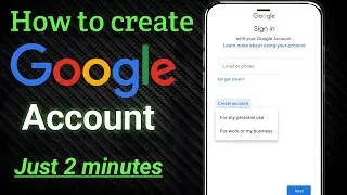 How to Create a Google Account in Mobil just 2 minute👍