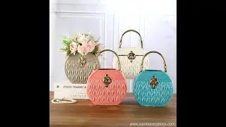 Embossed ceramic handbag minimalist vase for tabletop flower vase home garden decoration