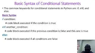 Conditional Statements in Python