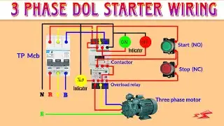 3 Phase DoL Starter Wiring Connection With Indicator l Contactor Wiring l