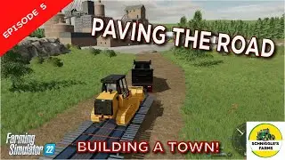 PAVING THE MAIN ROAD! No Mans Land Construction Series | Farming Simulator 22 | Episode 5