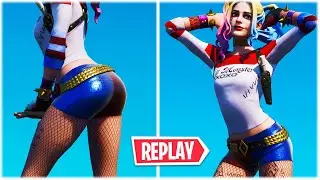 FORTNITE HOT *HARLEY QUINN* SKIN SHOWCASED WITH DANCES & EMOTES IN THE REPLAY THEATRE 😍❤️