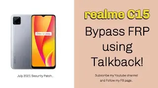 realme C15 bypass FRP using talkback