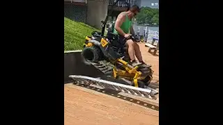 Lawn mower ramp fail gone right?!?