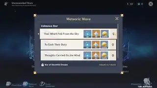 GENSHIN IMPACT Meteoric Wave quest missions - Unrenconciled Stars (Unknown Star)