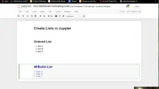 Video 7: Introduction markdown formatting- lists