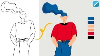 Digital Art Android - Flat Character | Infinite Design (speed art )