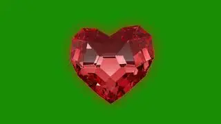 3D Crystal Heart Green Screen (FREE TO USE)