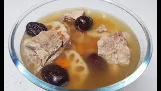家常菜【红枣莲藕排骨汤】非常简单，又能补身的养身汤