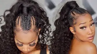 Try This With Your Bundles! Easy Braided Messy Curly Ponytail w/ ISEE Hair
