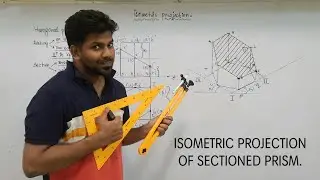 Isometric Projection of Hexagonal Prism | sectional solid | Engineering Graphics | Live | Tamil