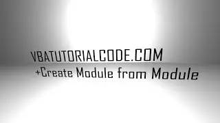 VBA Create Module from Module