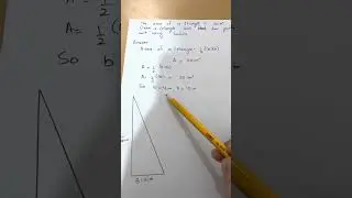 How to draw a triangle, when the area of a triangle is given?