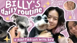 my dog's daily routine (we narrate his thoughts) + covid vaccine montage