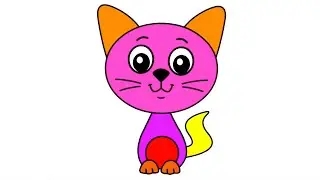 How to painting a beautiful cat 🐈 for beginners Easy steps by step