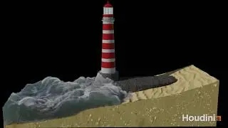 Lighthouse, ocean waves - Houdini animation