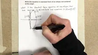 Write the equation in standard form of an ellipse not centered at the origin