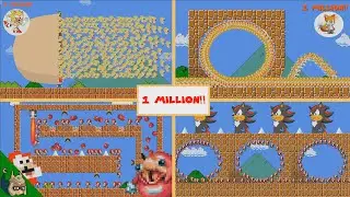 1 Million Characters in Super Mario Bros. COLLECTION (Mario, Sonic, Tails, Shadow, Knuckles)