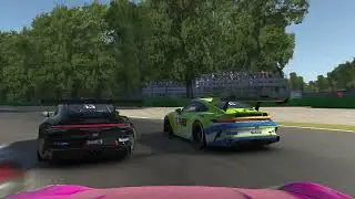 Porsche Cup at Monza - Three Wide into Turn 1!