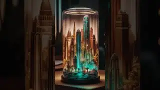 "A Modern Oasis: Intricate Cityscape Encased in Glass"