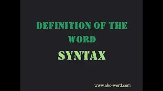 Definition of the word 