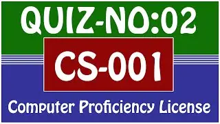 CS001 quiz 2nd 2021 [SOLVED] | CS001 VU-Computer Proficiency License QUIZ SOLUTION 2021 | QUIZ NO 2