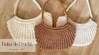 How to Make a Beautiful and Easy Crochet Bag - Same Pattern with Different Materials - Tutorial