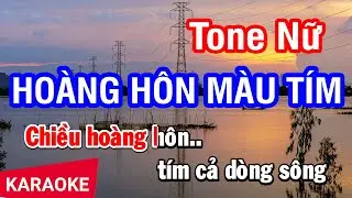 Karaoke Hoàng Hôn Màu Tím Tone Nữ (Cm) | Nhan KTV