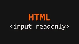 Input readonly HTML Example